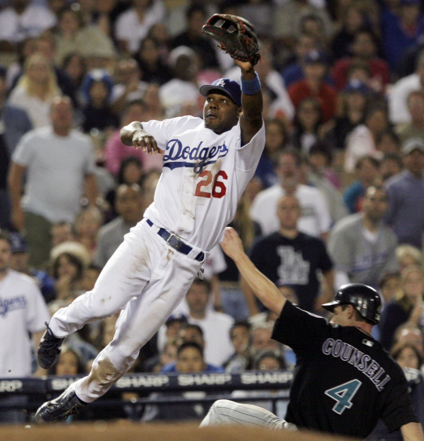 Antonio Perez leaps and makes the play